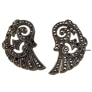 Marcasite earrings Posts Couple of Stones Missing see photos Art Deco